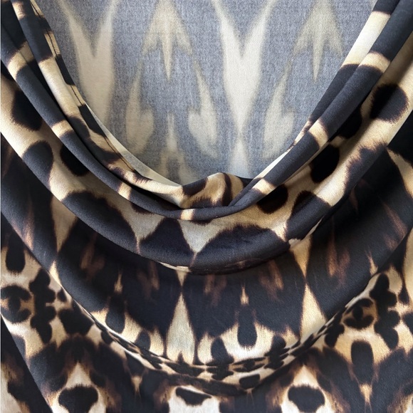 Calvin Klein 1X Cowl Neck Sleeveless Animal Print Stretch Top Office Career Work - Picture 4 of 10
